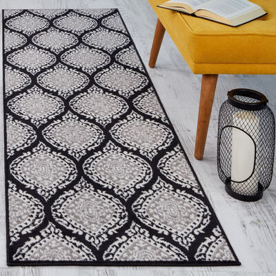 Alfombra De Pasillo Modalfo Kashan King 61 x 213 cm Negro