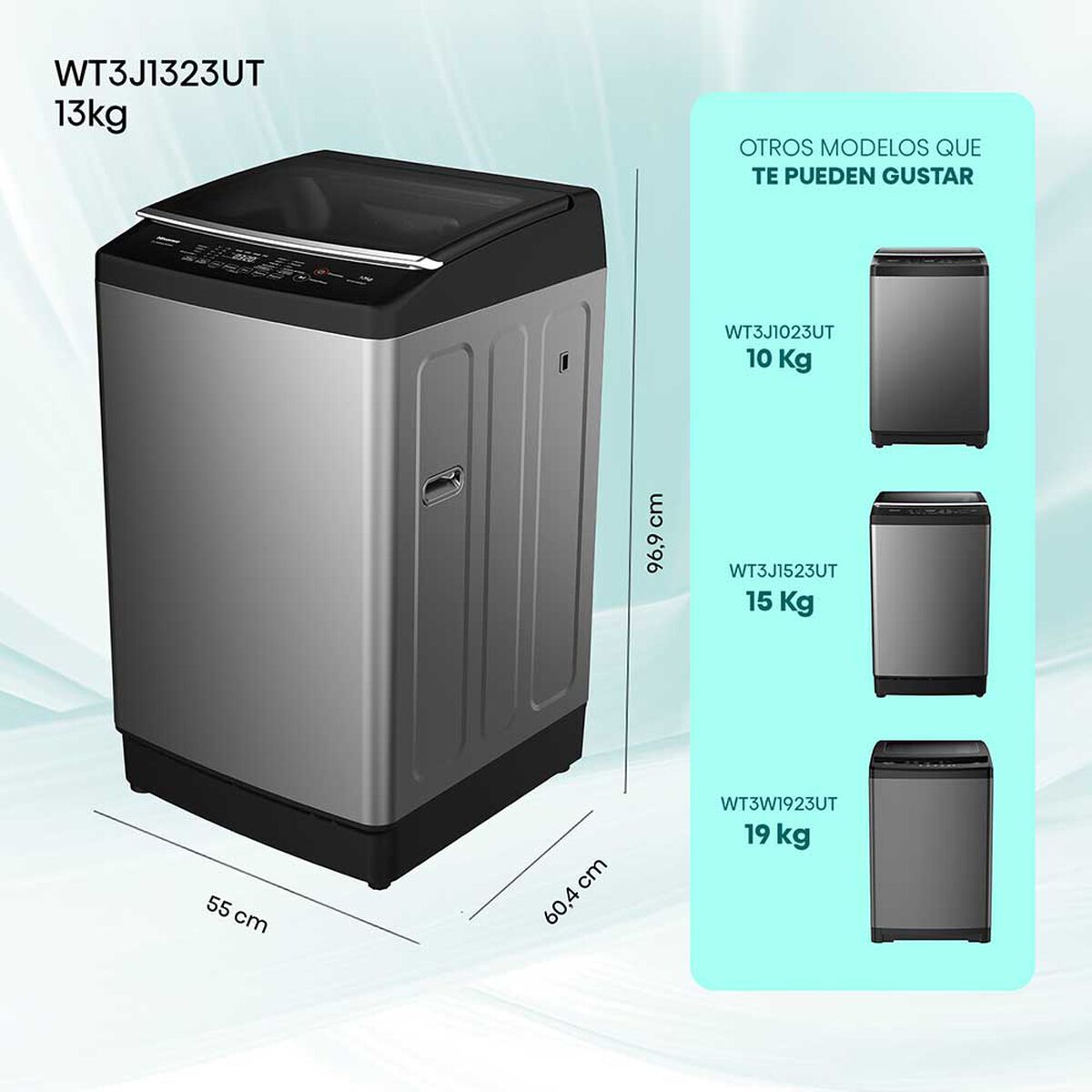 Lavadora Autom&aacute;tica Hisense WT3J1323UT 13 kg.