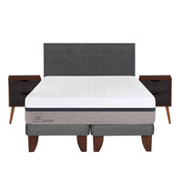 Cama Europea CIC Base Dividida 2 Plazas Balance + Mueble + Respaldo Eufrates