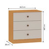 Combo Closet 3 Puertas 2 Cajones + C&oacute;moda 3 Cajones + Velador 2 Cajones Vekkahome Beige Caf&eacute;