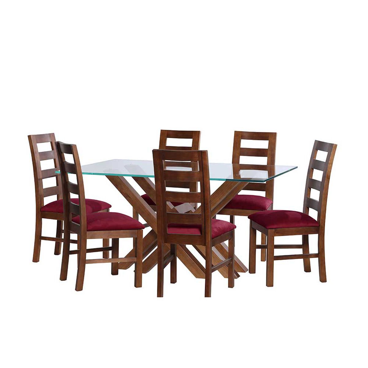 Juego de Comedor Latam Home Merida 6 Sillas Burdeo