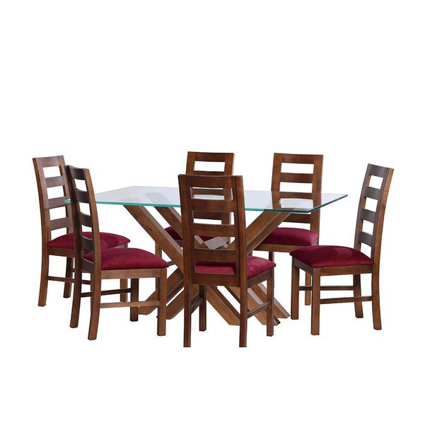 Juego de Comedor Latam Home Merida 6 Sillas Burdeo