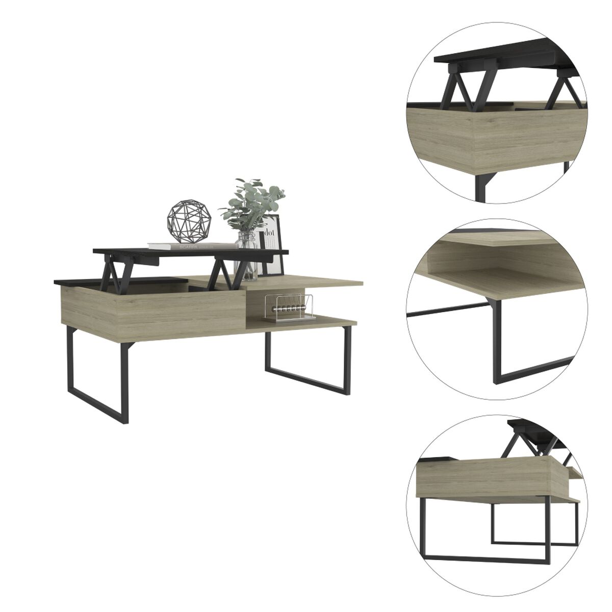 Mesa de Centro TuHome 5G-3 Rovere/Wengue