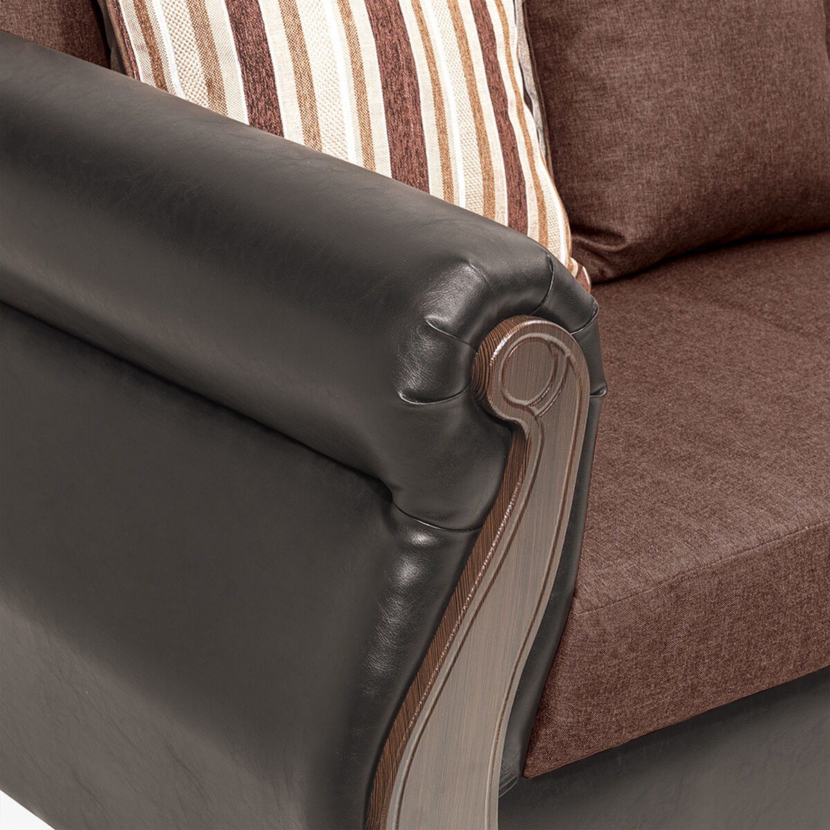 Juego de Living Innovamuebles New Bugambilia Sofá 3 Cuerpos + Dos Sillones 1 Cuerpo Chocolate