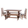 Juego de Comedor Latam Home Sevilla Granada 2 Sillas + 2 Bancas Lino Gris Claro