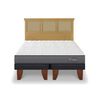 Cama Europea CIC Base Dividida 2 Plazas Anatomic + Respaldo Torino Mostaza