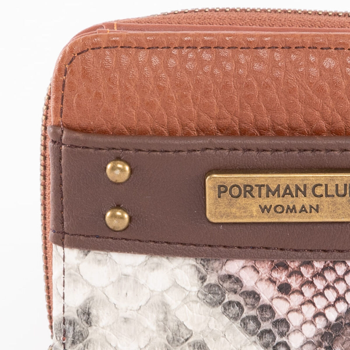 Billetera Piton Naranja Eco Cuero Mujer Portman Club