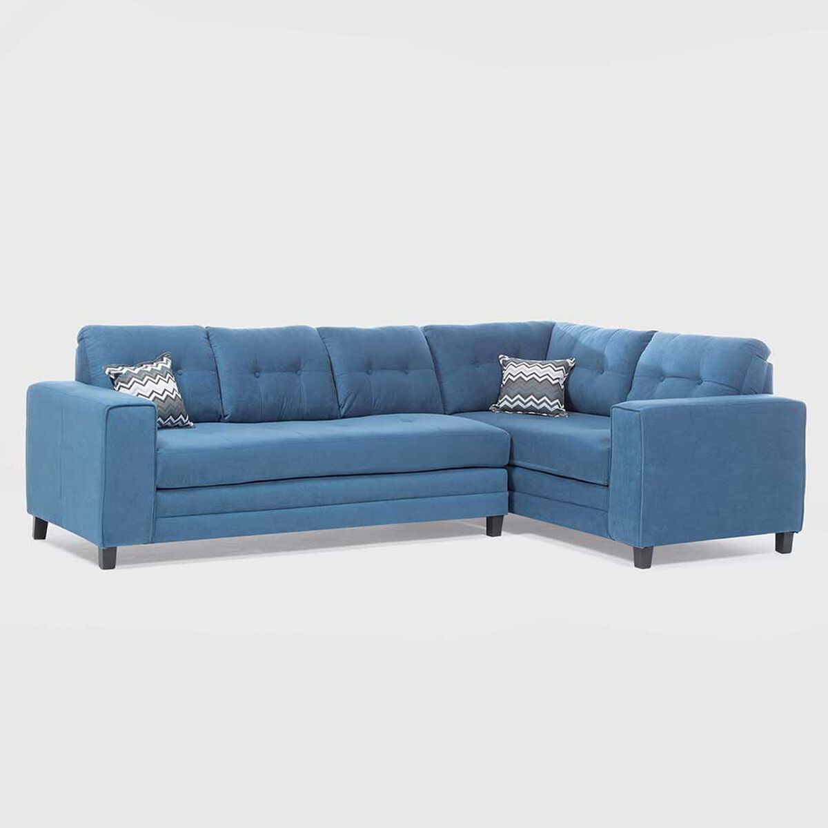 Sofá Seccional Derecho Living Factory Dubai 5 Cuerpos Azul Piedra