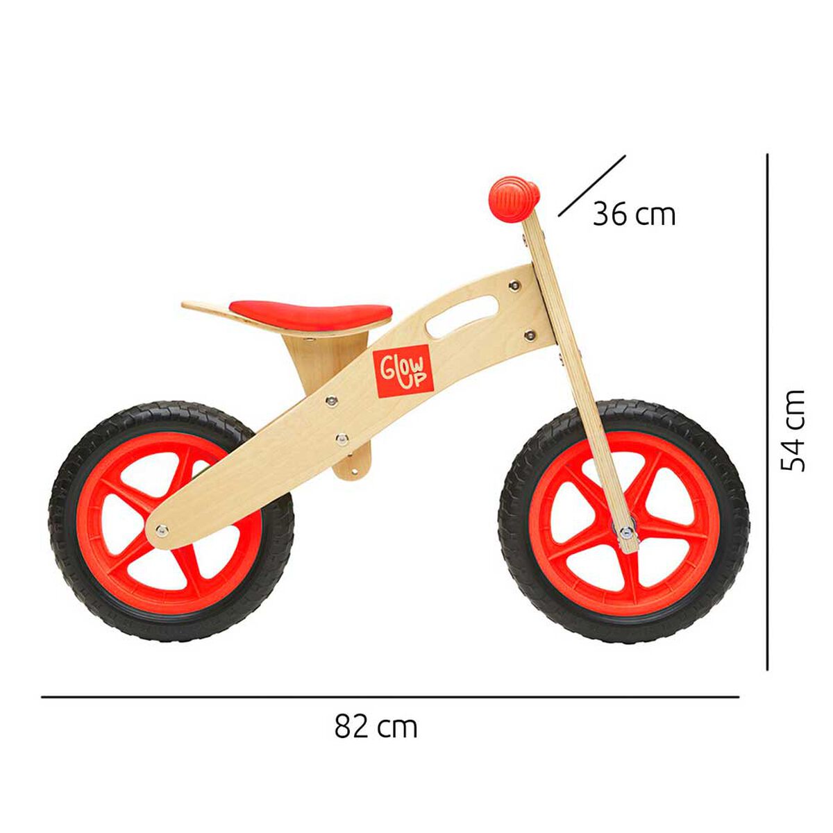 Bicicleta Balance de Madera Roja Glow Up