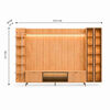 Rack TV 75" + Panel Neon Float LED + Vitrina 2 Puertas + Repisas Decocasa Carvalho