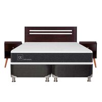 Box Spring CIC Base Dividida 2 Plazas New Ortopedic + Respaldo + 2 Veladores New munich