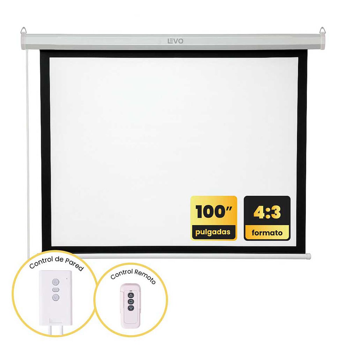 Proyector Portatil Nova 9000lm + Telón 100" Eléctrico LEVO