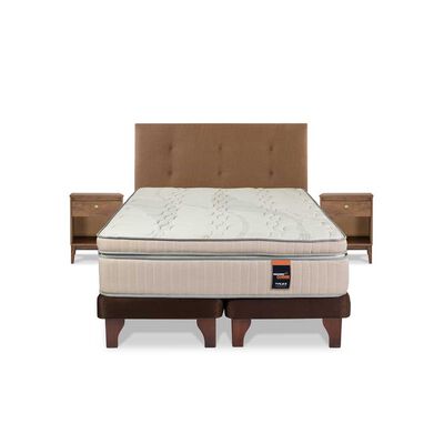 Imagen 2 del producto Cama Europea Flex Base Dividida 2 Plazas Máximo Cobre + Respaldo + 2 Veladores