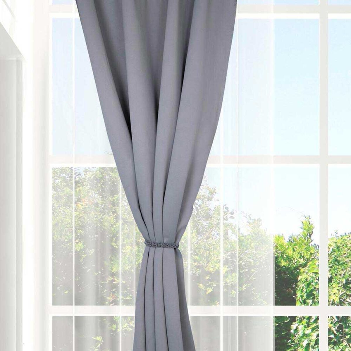 Set Cortinas Doral Black Out Victoria  220 x 140 cm Gris