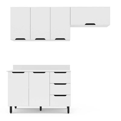 Imagen 1 del producto Kit Cocina Modular delta Vekkahome 6 Puertas 3 Cajones Blanca