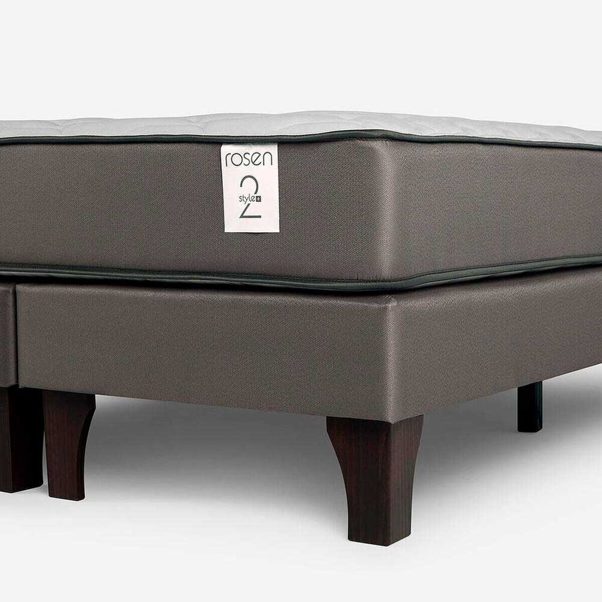 Cama Europea Rosen 2 Plazas New Style 2 Plus + Respaldo + 2 Veladores Lucio