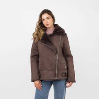 Chaqueta Aviadora Mujer Zibel Cafe, Negro, Verde