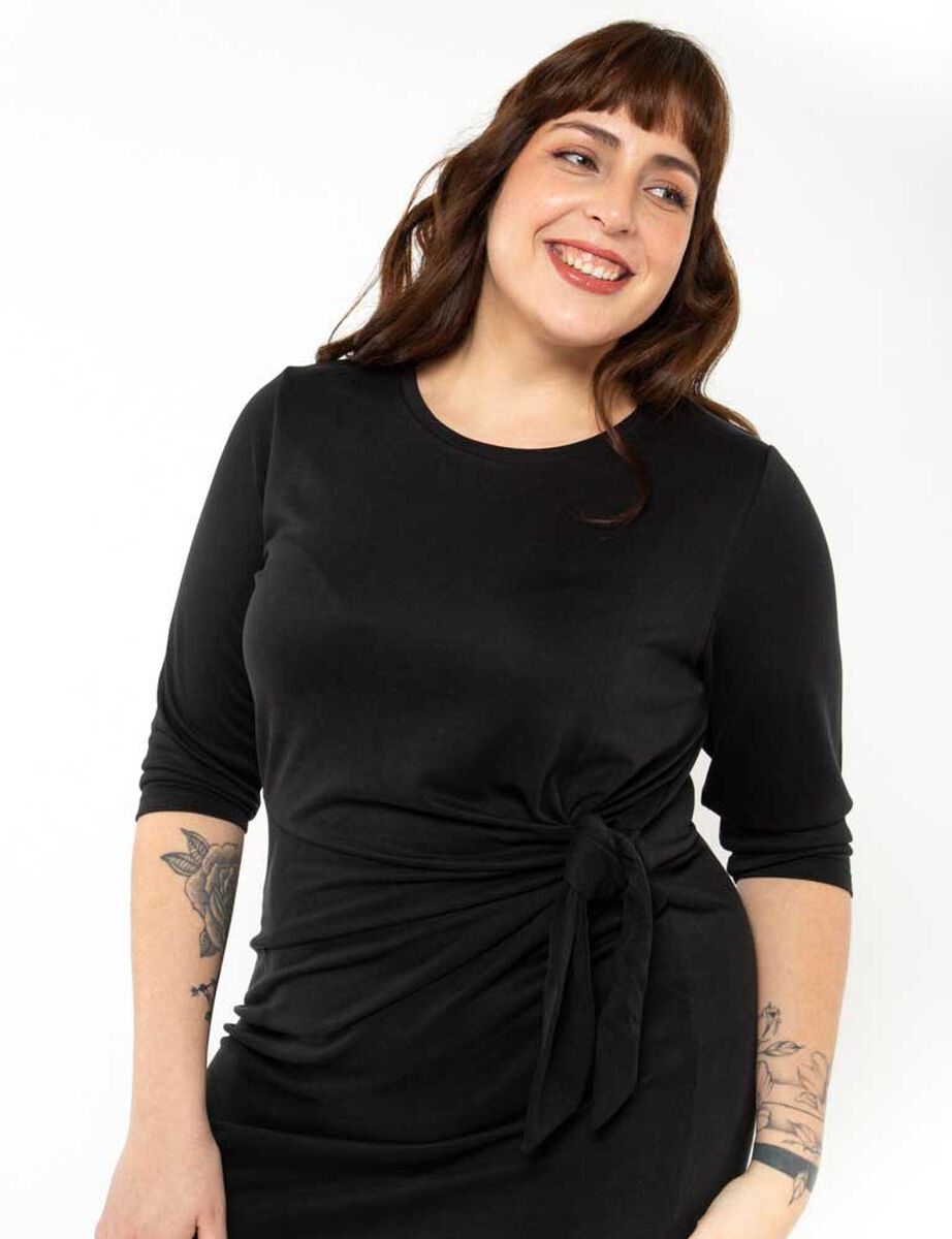 Vestido Midi Manga 3/4 Mujer Extralindas