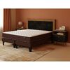 Combo Cama Europea Rosen Base Dividida 2 Plazas Ergo T + Respaldo + 2 Veladores Dreams 2 Plazas Treliza Negro
