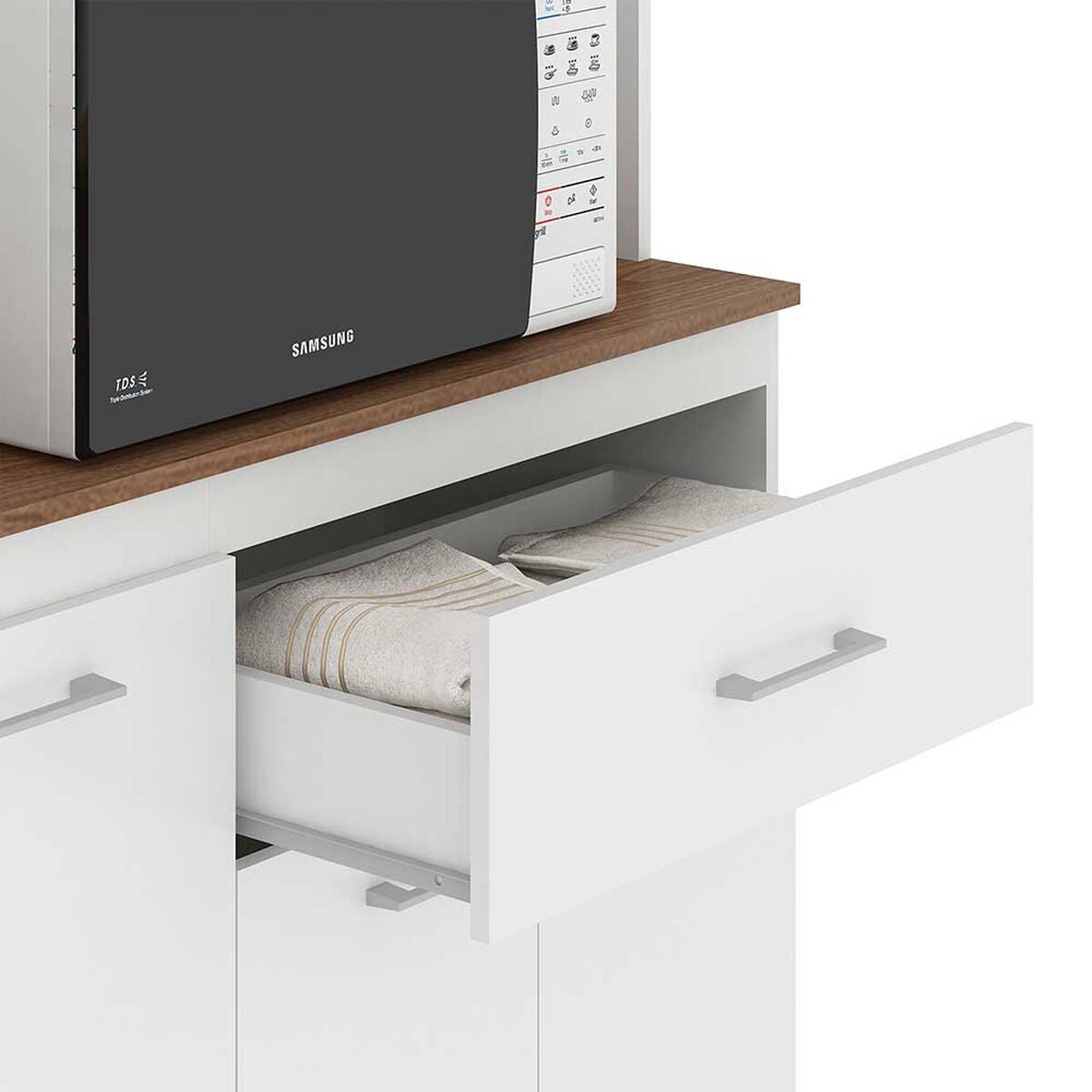 Mueble de Cocina Vekkahome White 1 Cajón 12 Puertas Café