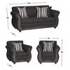 Juego de Living  Muebles M&E Llanquihue Sofá 3 Cuerpos + Dos Sillones 1 Cuerpo Negro