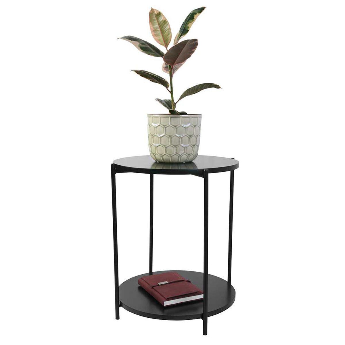 Mesa Lateral Day Circular Metal Negro