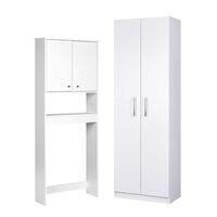Combo Estante 2 Puertas + Despensero de Baño 2 Puertas CIC Blanco