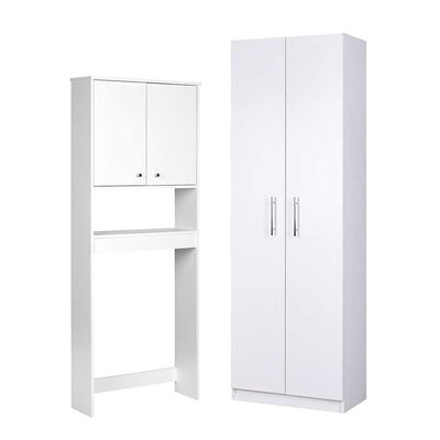 Imagen 1 del producto Combo Estante 2 Puertas + Despensero de Baño 2 Puertas CIC Blanco