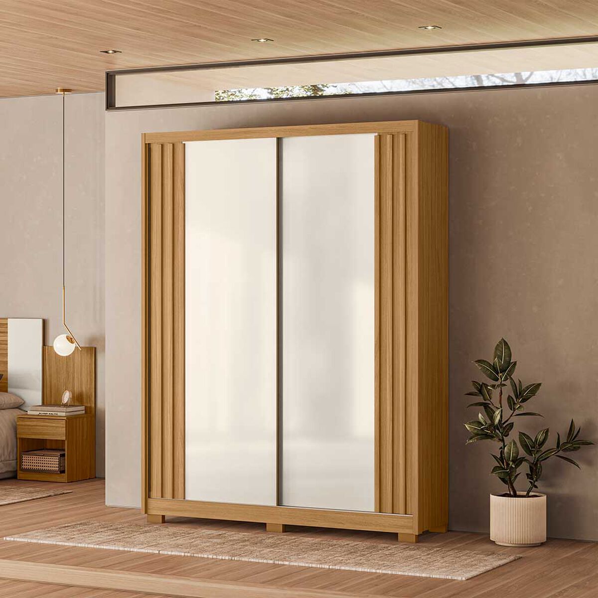 Closet Di Poretti Colorado 2 Puertas 3 Cajones + Respaldo Ajustable
