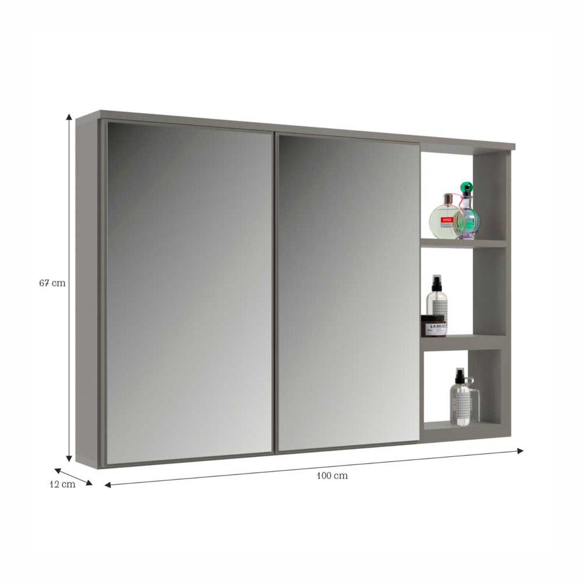 Botiquín Baño Espejo Home Mobili  Maximus Gris