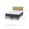 Cama Europea CIC Base Dividida 2 Plazas Ortopedic Advance + Respaldo Dublin Mostaza