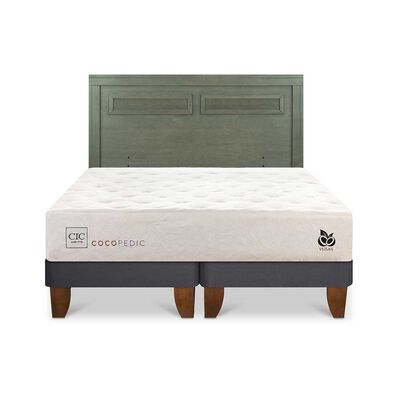 Imagen 1 del producto Cama Europea CIC Base Dividida King Cocopedic + Respaldo Milan Olivo