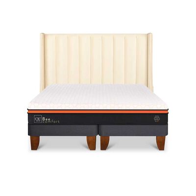 Cama Europea CIC Base Dividida King Bee Comfort + Respaldo Panaro
