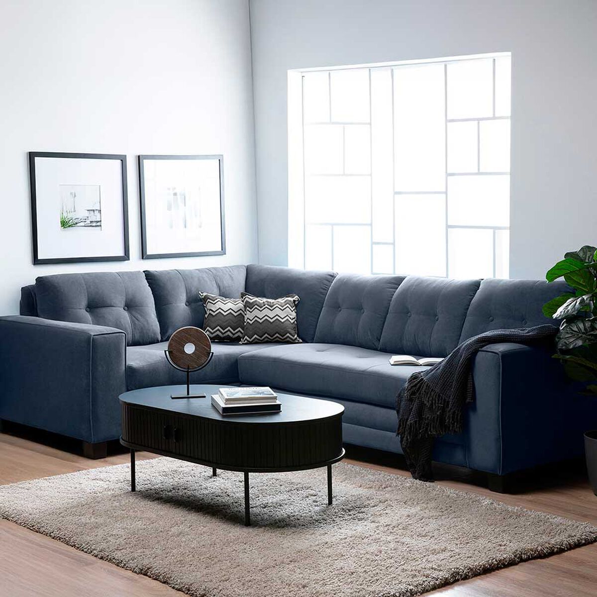 Sof&aacute; Seccional Izquierdo Living Factory Dubai 5 Cuerpos Gris