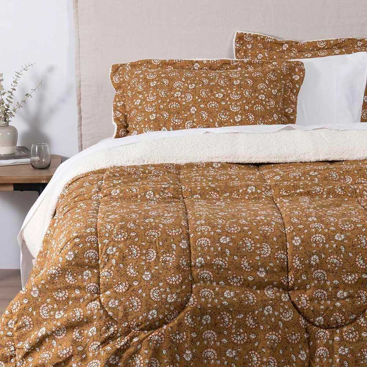 Plum&oacute;n Estampado Sherpa SoHome 2 Plazas India Ocre