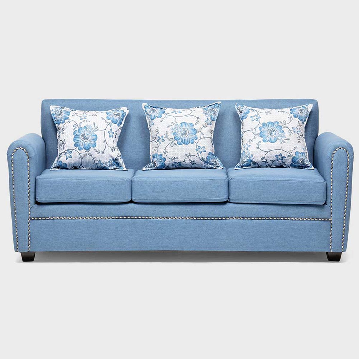 Juego de Living Almore Alemania Sofá 3 Cuerpos + Dos Sillones 1 Cuerpo Azul