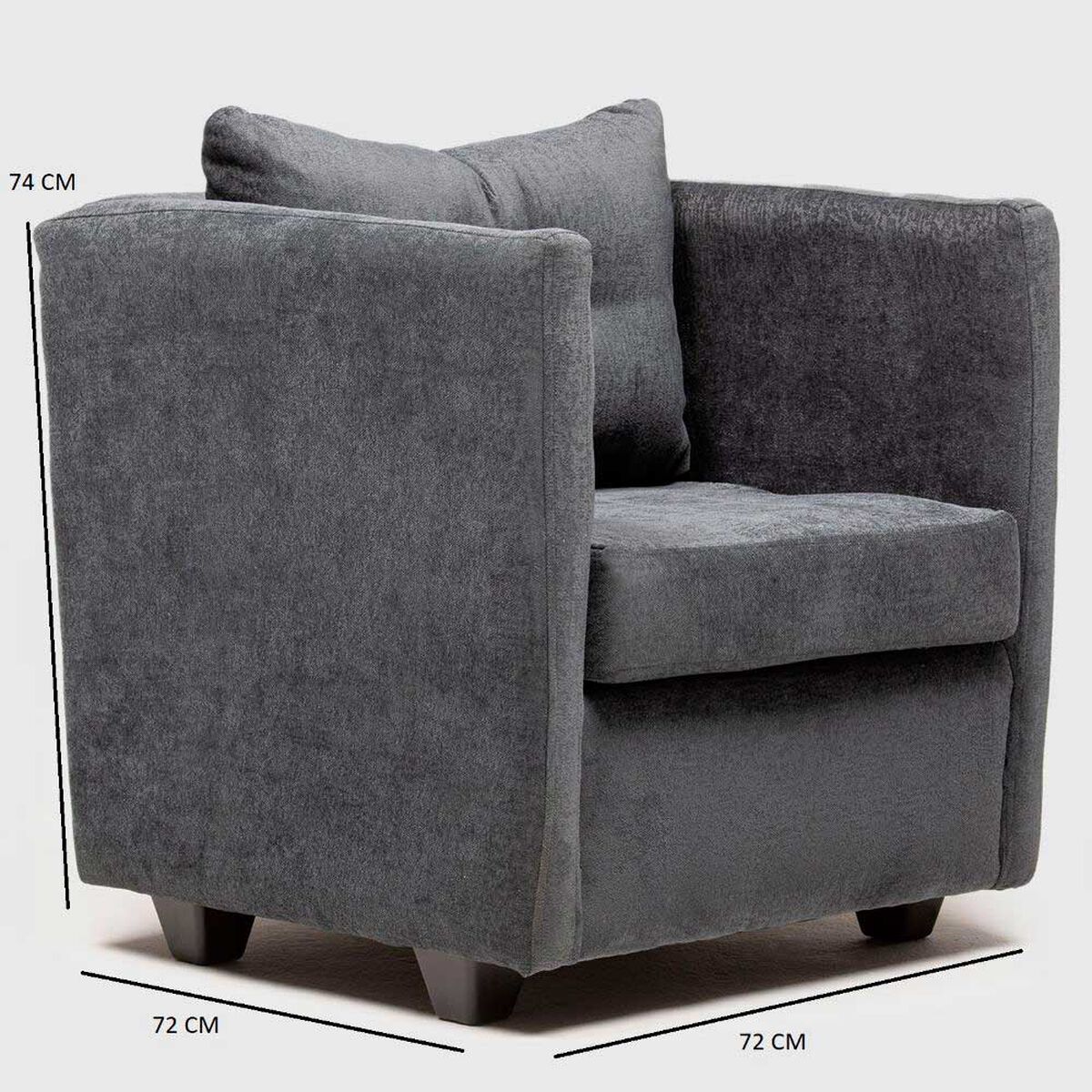 Poltrona Cabsur Caburga Tela Gris