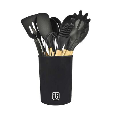 Imagen 1 del producto Set Utensilios De Cocina Simplit 12 Piezas Silicona Negro