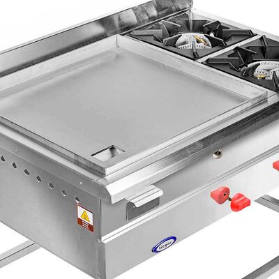 Imagen 2 del producto Plancha Churrasquera Ticgas 600x600 + 2 Quemadores Full Inox GN
