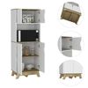 Mueble para Microondas Tuhome Bi-Color 4 Puertas Blanco Duna