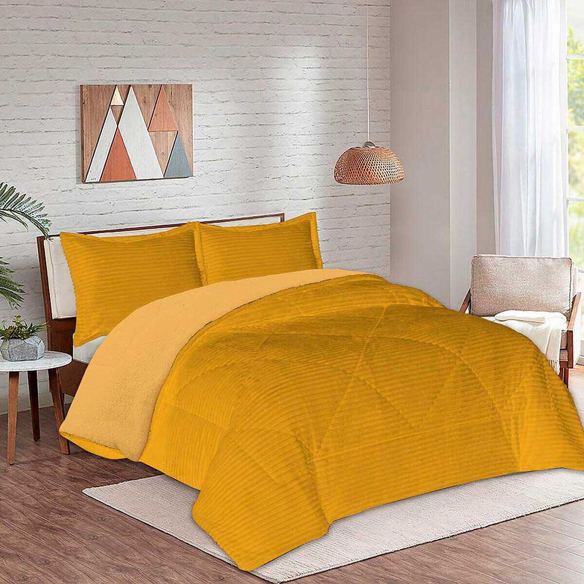 Cubrecama Doral 2 Plazas Mostaza Cotel&oacute;n