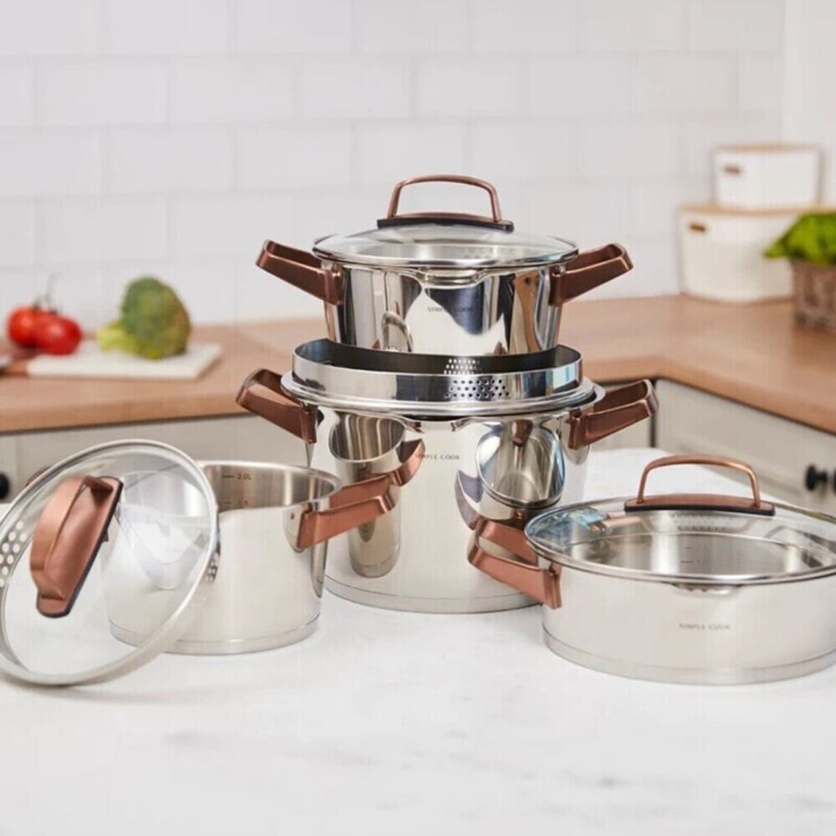 Bater&iacute;a de Cocina Simple Cook Niza cobre 8 Piezas