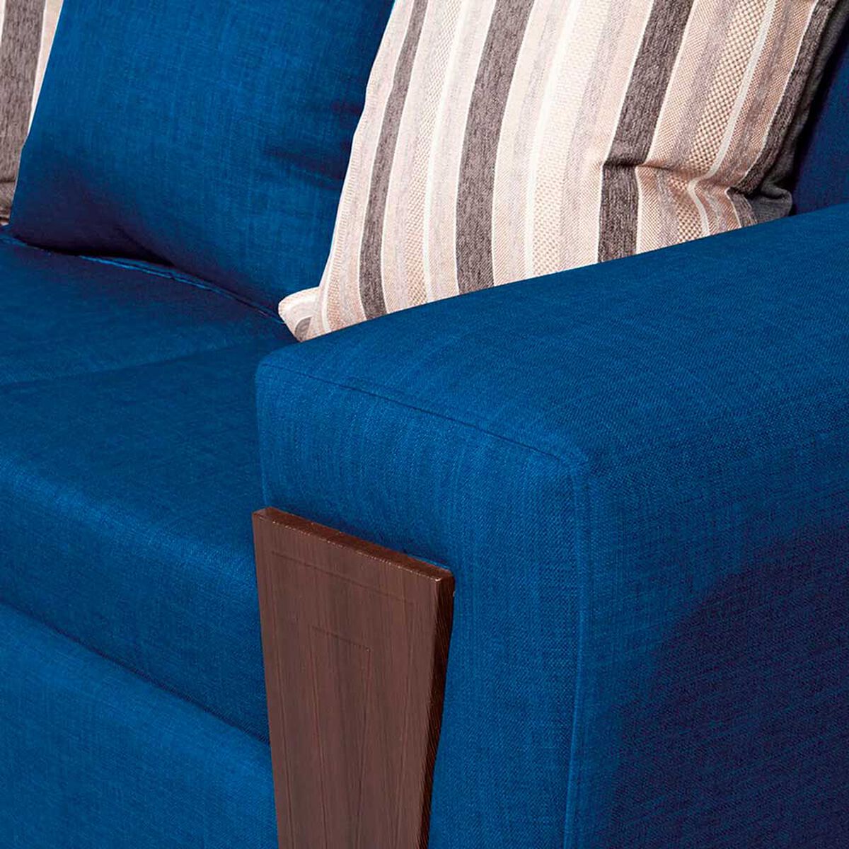 Juego de Living Ruzam Mobel Creta Sof&aacute; 3 Cuerpos + Dos Sillones 1 Cuerpo Lino Azul