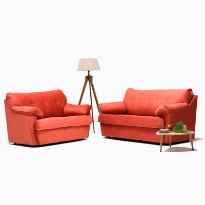 Imagen 2 del producto Juego de Living Cabsur Caburga Sofá 3 Cuerpos + Sofá 2 Cuerpos Felpa Terracota