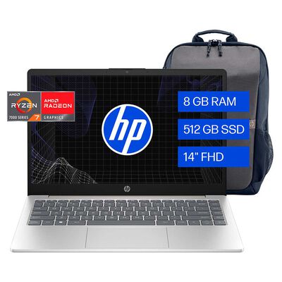 Imagen 1 del producto Notebook HP 14-em0015la AMD Ryzen 7 8GB 512GB SSD 14"" + Mochila HP Travel