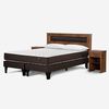 Cama Europea Rosen Base Dividida King Ergo T+ Respaldo +2 Veladores Ferrera + 2 Almohadas Light
