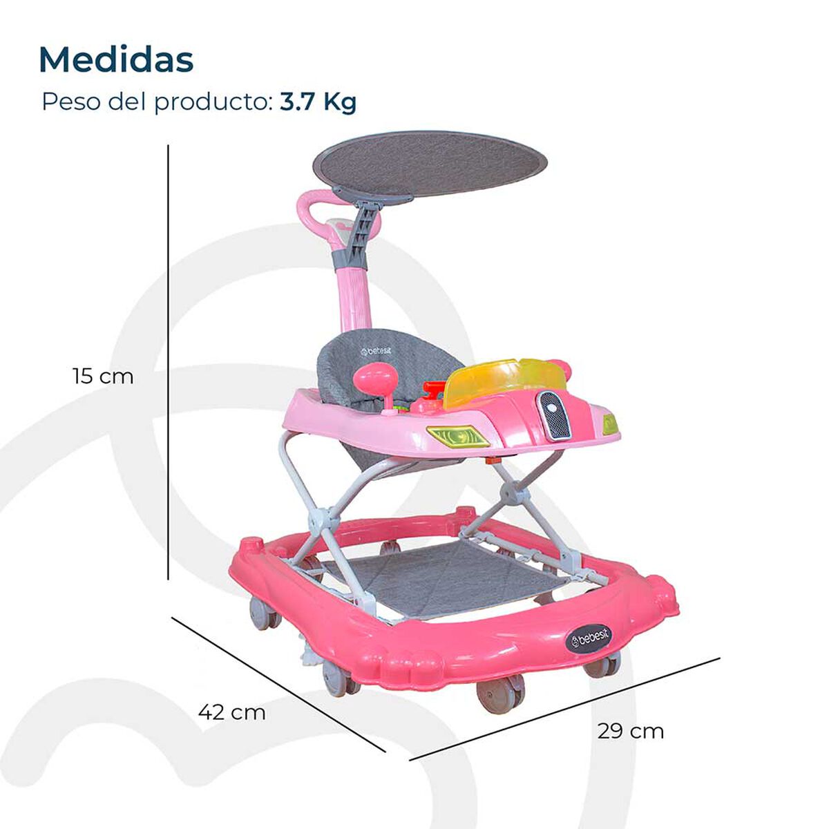 Andador Discover&Pla Rosado Bebesit