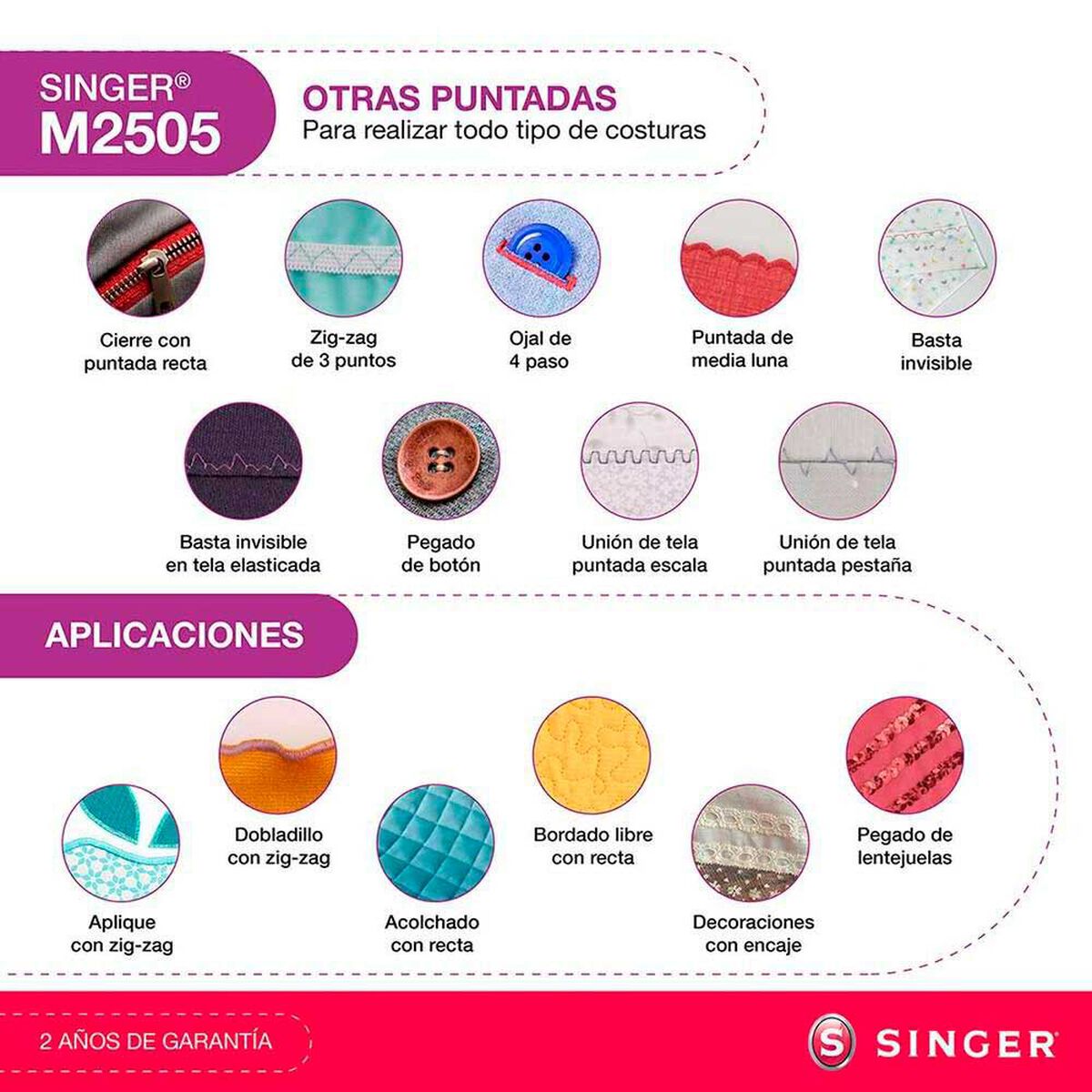 M&aacute;quina de Coser Brazo Libre Singer M 2505