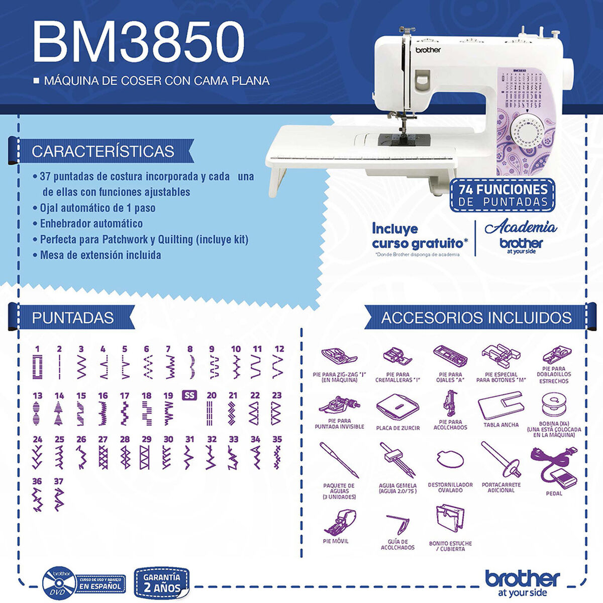 Máquina de Coser Brother BM3850