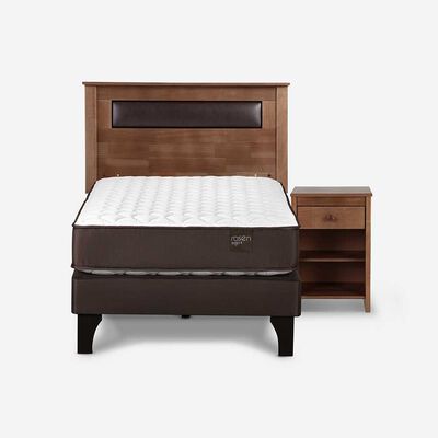 Cama Europea Rosen 1 Plaza Ergo T + Respaldo + Velador